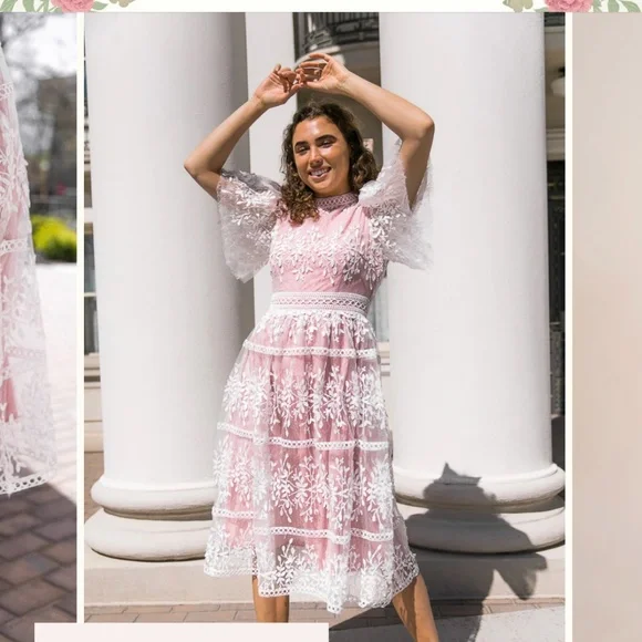 Sicily dress with flutter sleeves - Picture 3 of 4